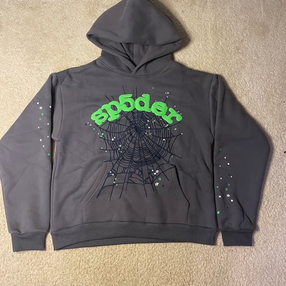 slate grey sp5der hoodie